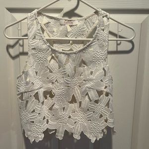 Flower cut out crop top